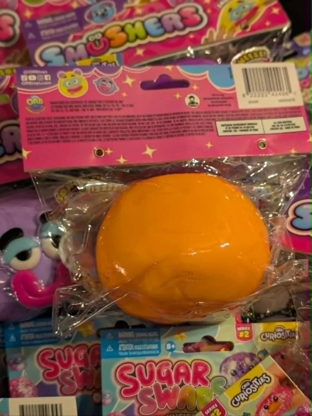 NEW ORB Curiosities Smushers Orange Monster Squishy Stress Toy Fidget Sensory